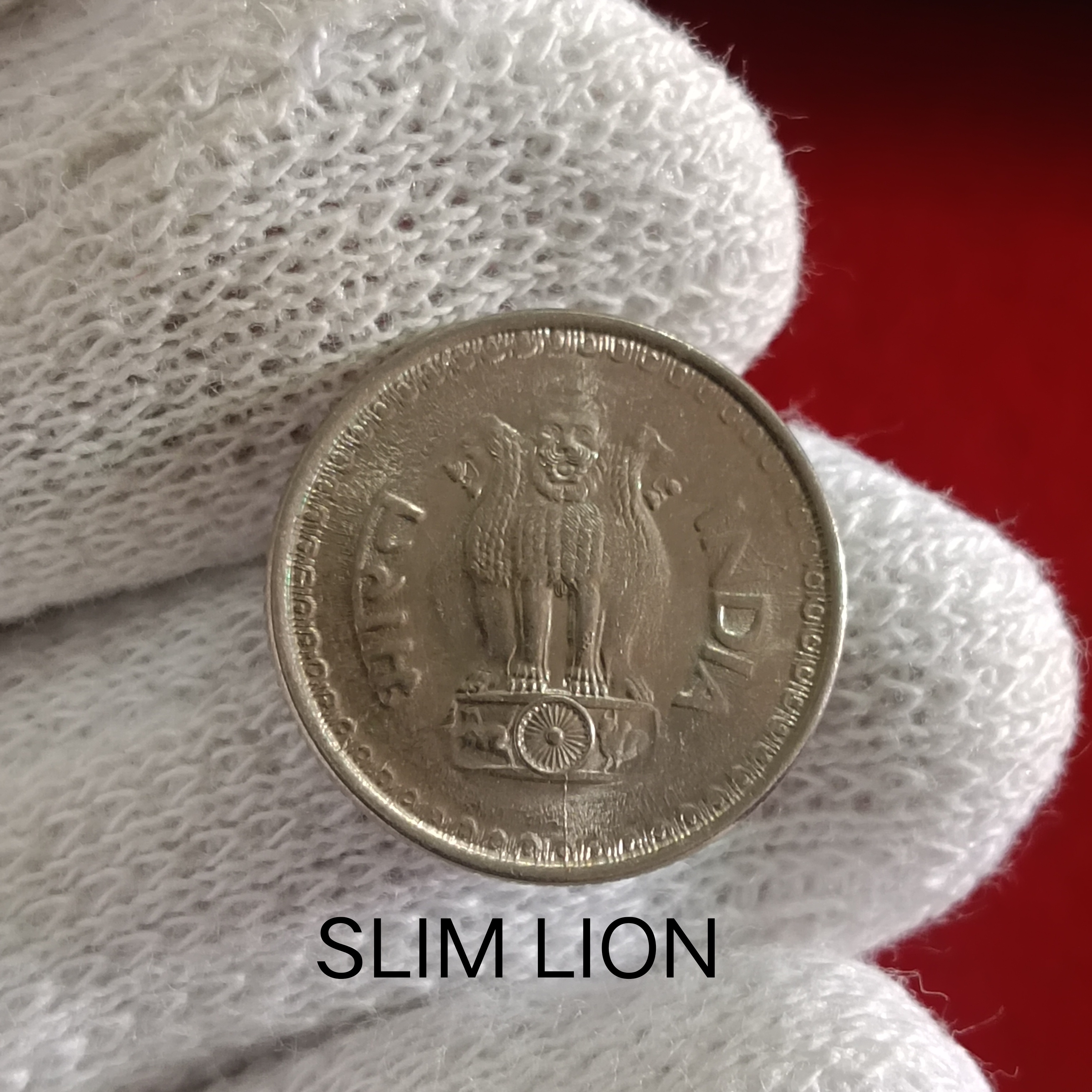 25 Paise Copper Nickel Coin LION VAREITY Slim lion or Fatty Lion 1986 Year Bombay Mint UNC Condition Republic of India