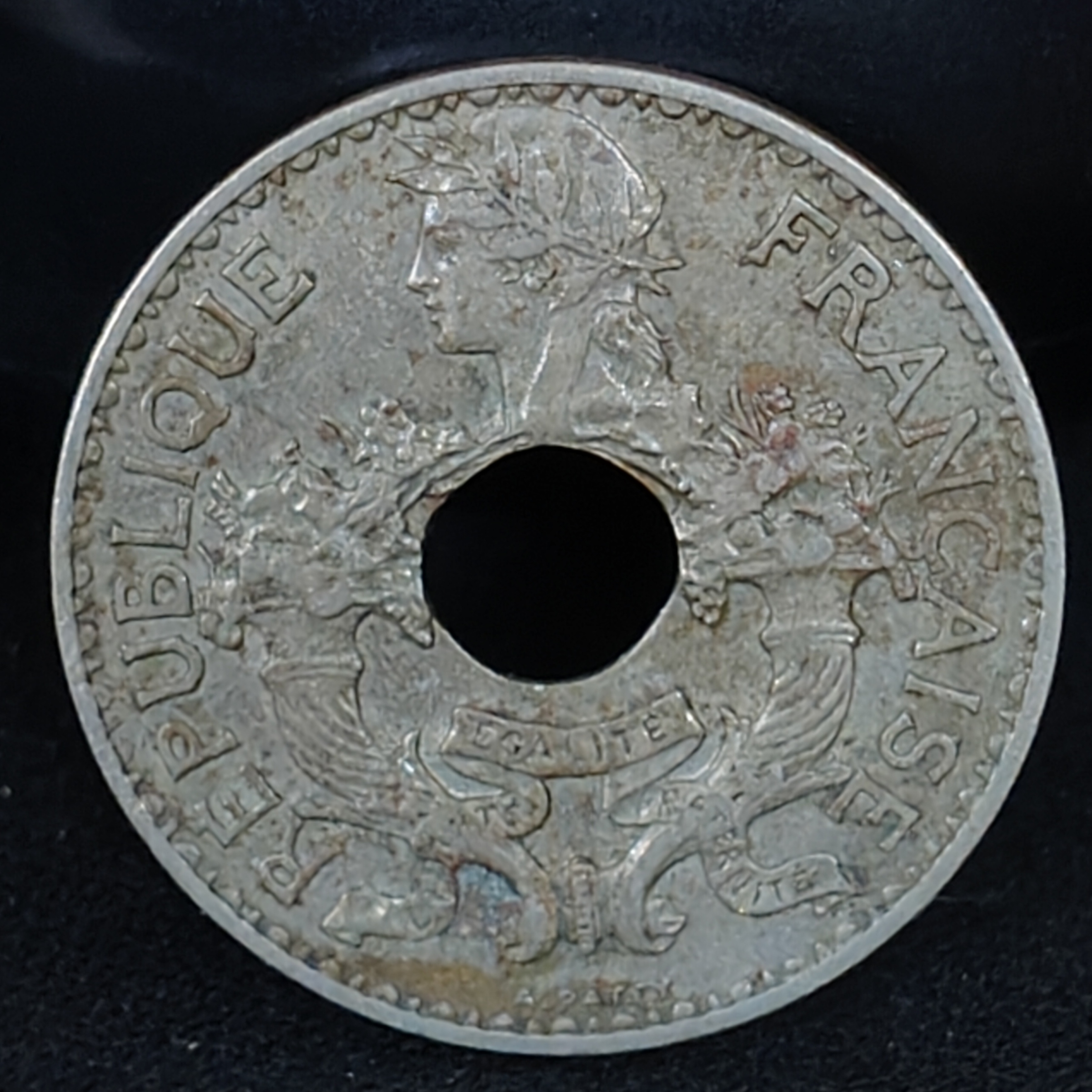 French Indochina 5 Cents -1938 Copper-nickel rare coin #R-67