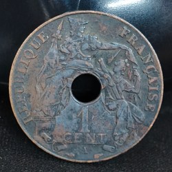 French Indochina 1 Cent 1938 Rare coin #R-69