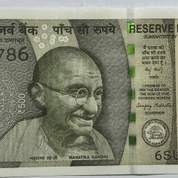 500 Rs Fancy Ending 786 Signed By Sanjay Malhotra Note UNC RARE