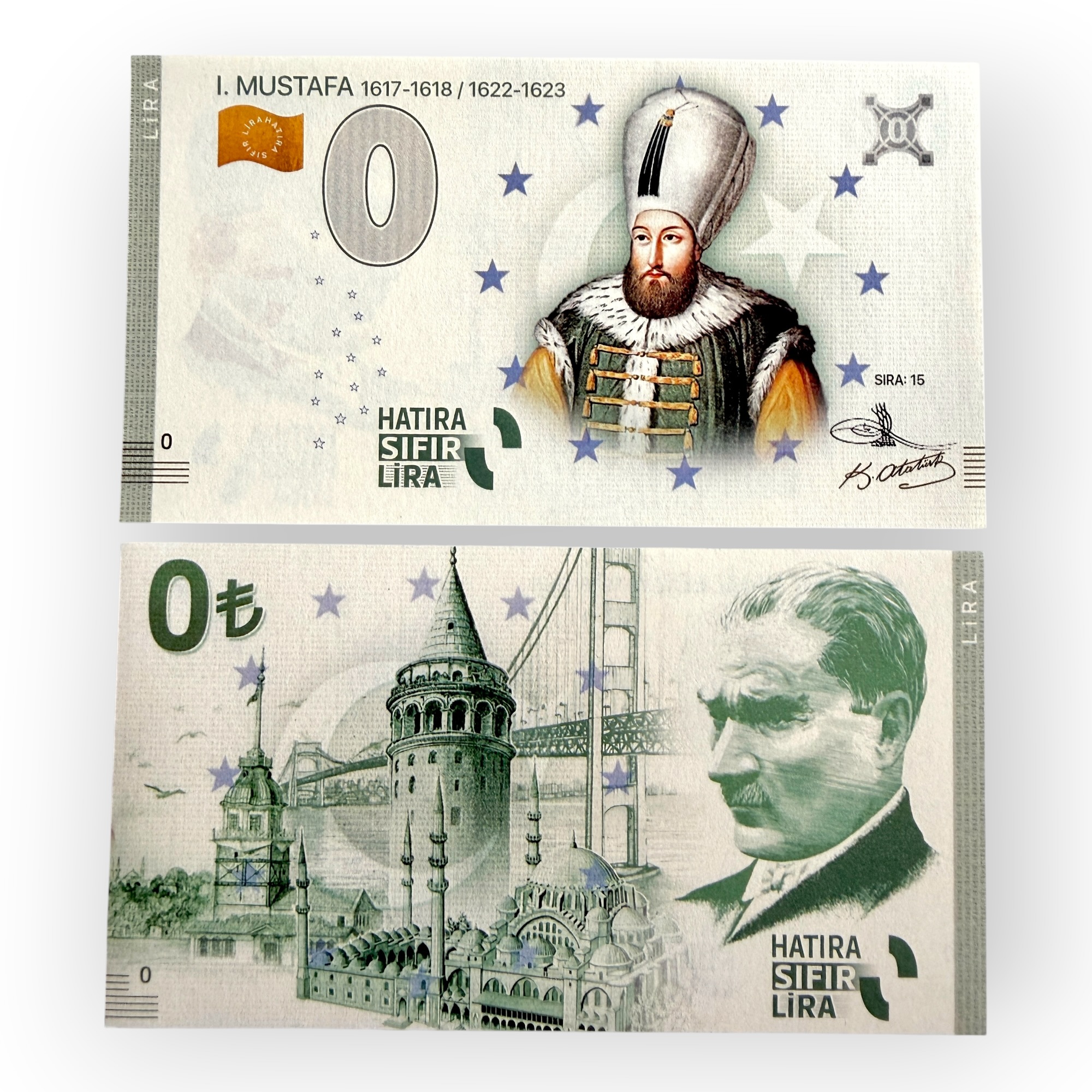 Europe 0 Hatira Sifir Lira Turkey Mustafa 15 Issue Limited and Collectibles Gem UNC Unique and Rare