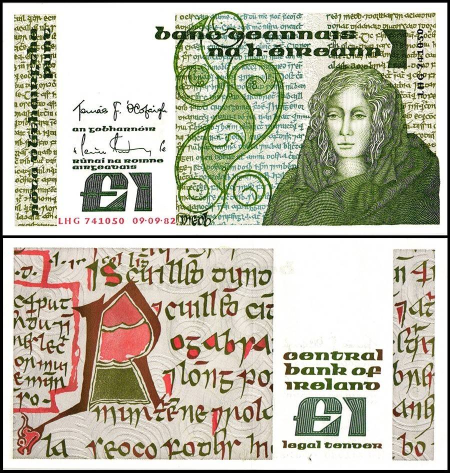 Ireland 1 Pound World Banknote 1982 P70c1 UNC Unique and Rare