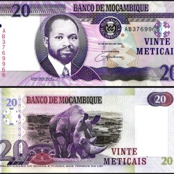 Mozambique 20 Meticais Polymer Banknote P143 UNC World Banknote Unique and Rare