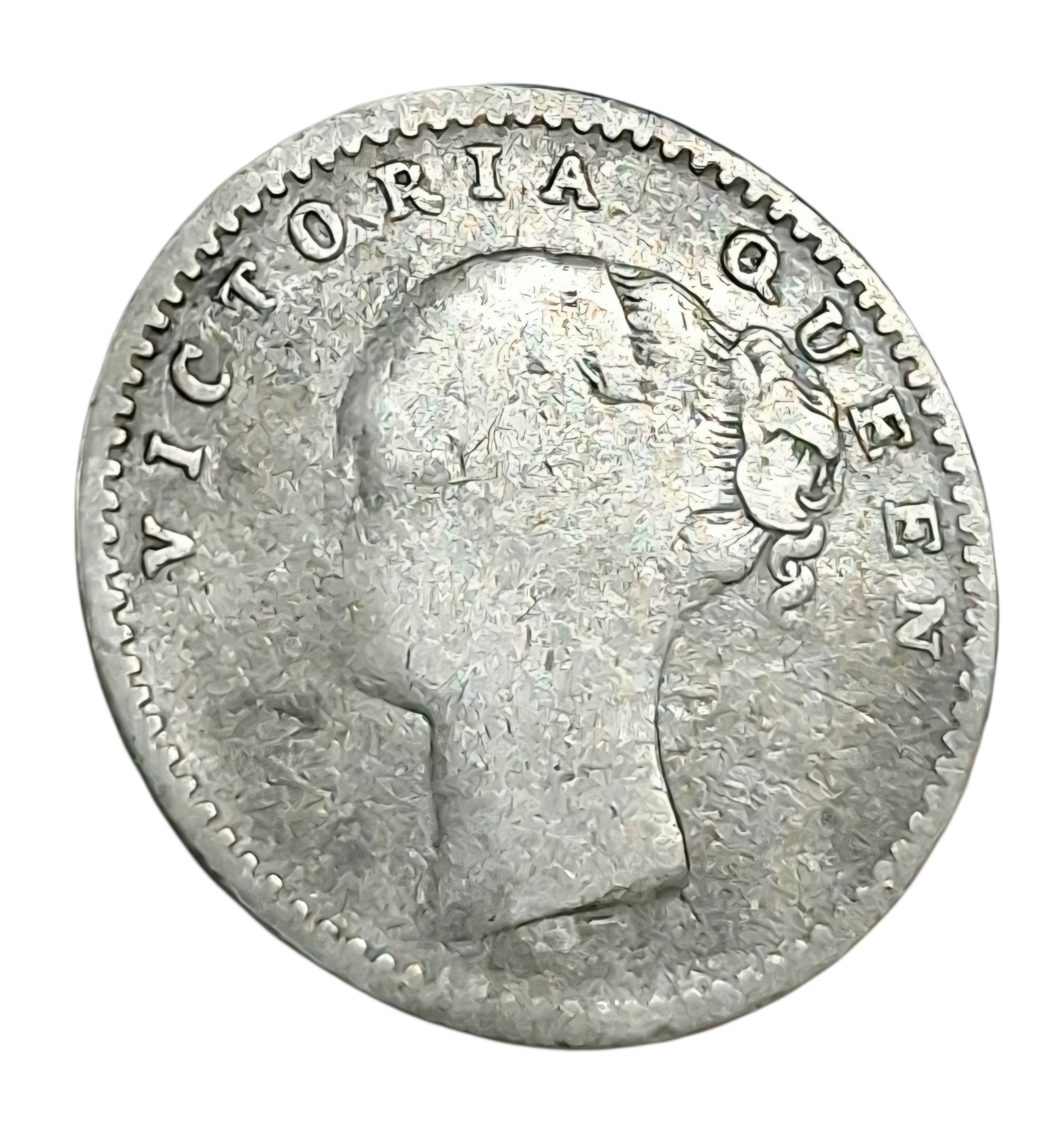 British India Silver 1/4 RUPEE Year 1840 “EAST INDIA COMPANY” Queen Victoria CONTINUOUS LEGEND **V. RARE** Used Condition.