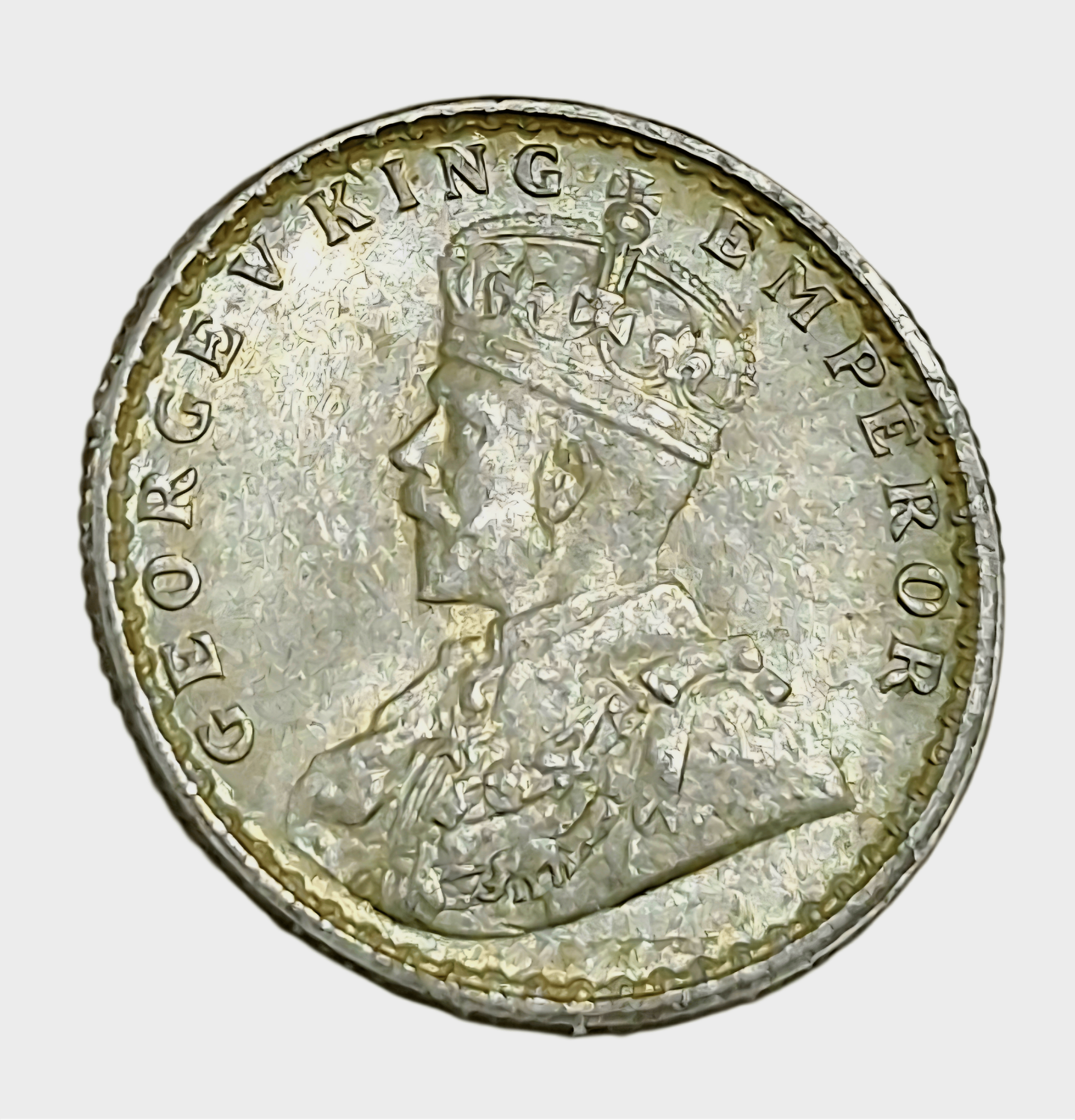 British India Silver 1/4 RUPEE Year 1917 King GEORGE-V in High UNC Grade.