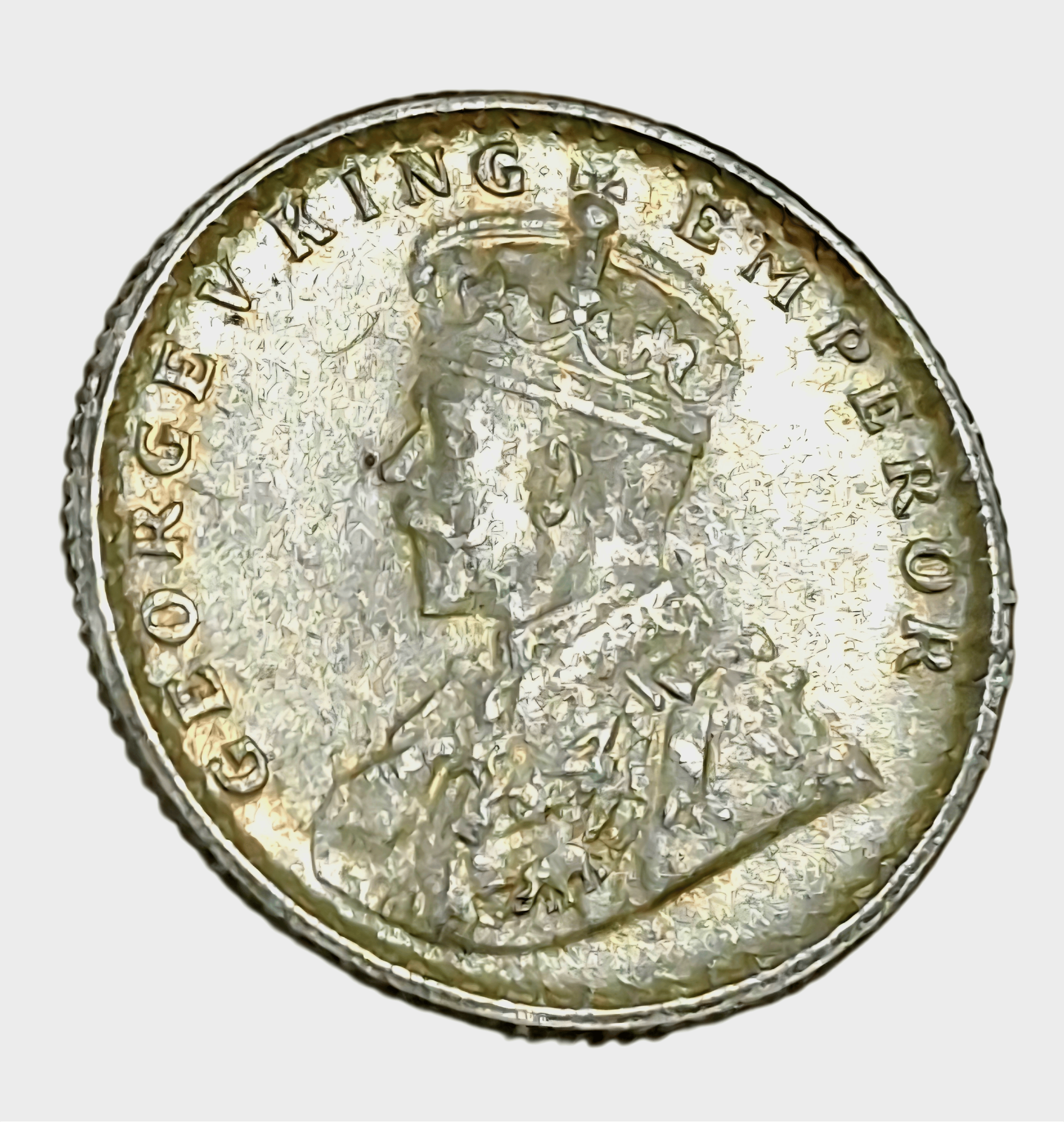 British India Silver 1/4 RUPEE Year 1918 King GEORGE-V in High UNC Grade.