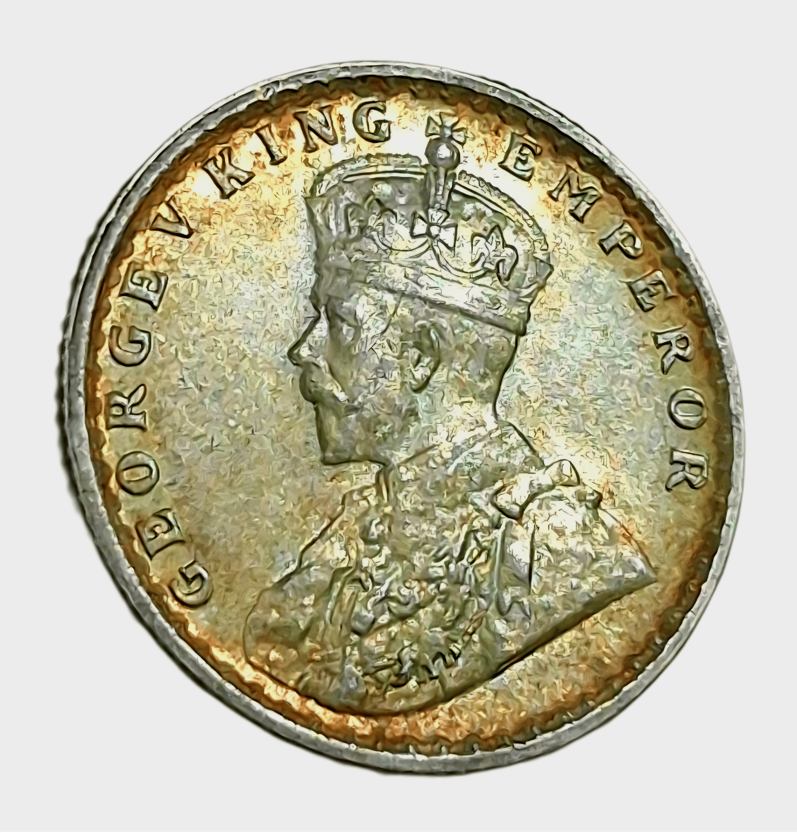 British India Silver 1/4 RUPEE Year 1918 King GEORGE-V in High UNC Grade.