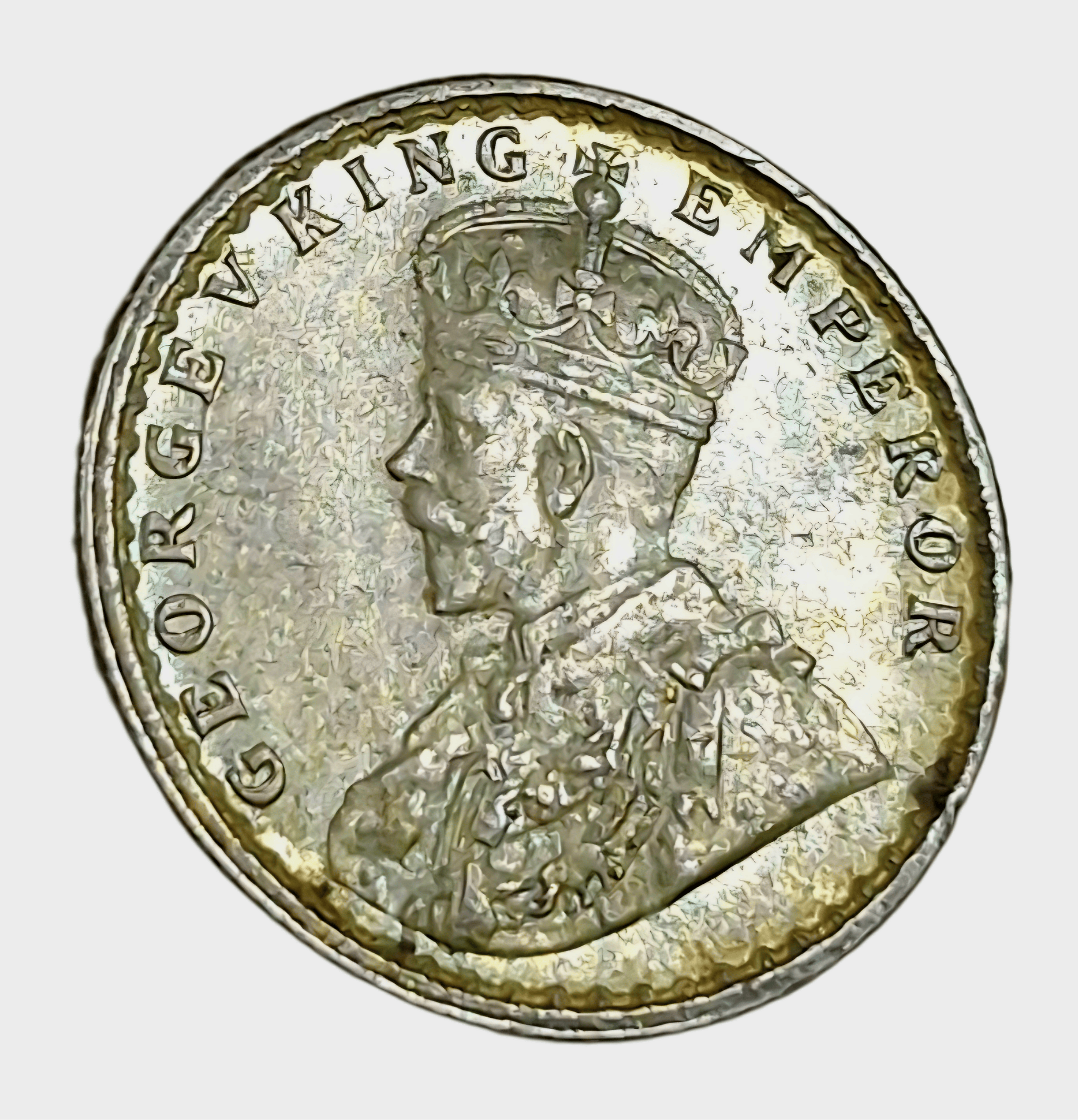 British India Silver 1/4 RUPEE Year 1919 King GEORGE-V in High UNC Grade.