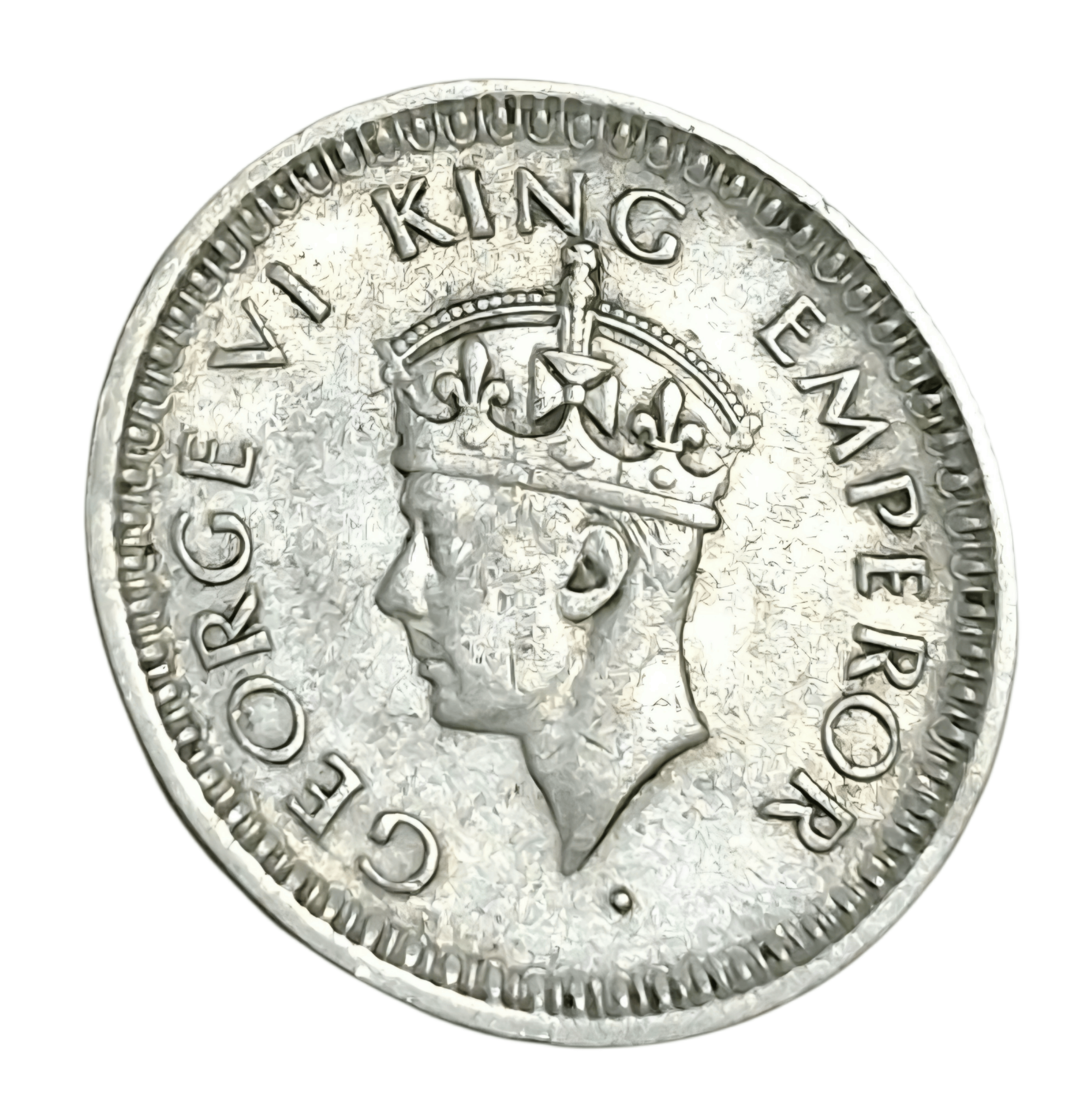 British India Mix Silver 1/4 RUPEE Year 194(5) Bombay Mint "LARGE 5" VARIETY Coin King GEORGE-VI **RARE** High Collectable Grade.