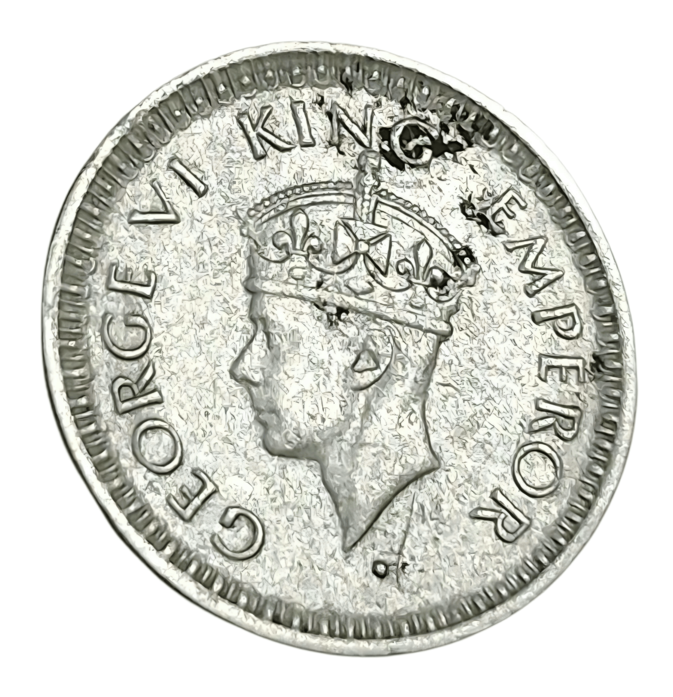 British India Mix Silver 1/4 RUPEE Year 194(5) Bombay Mint "LARGE 5" VARIETY Coin King GEORGE-VI **RARE** High Collectable Grade.