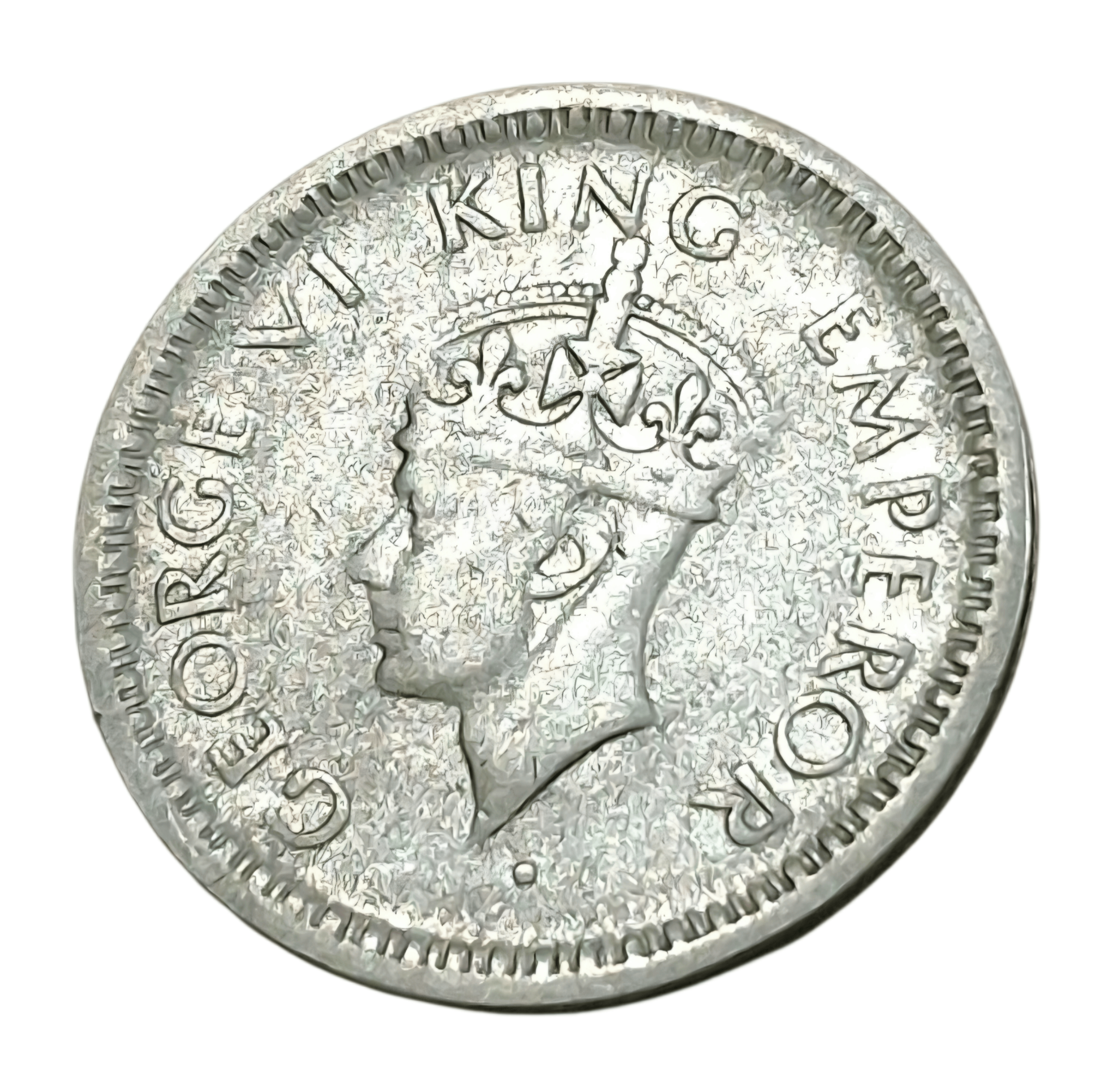 British India Mix Silver 1/4 RUPEE Year 194(5) Bombay Mint "LARGE 5" VARIETY Coin King GEORGE-VI **RARE** Collectable Grade.