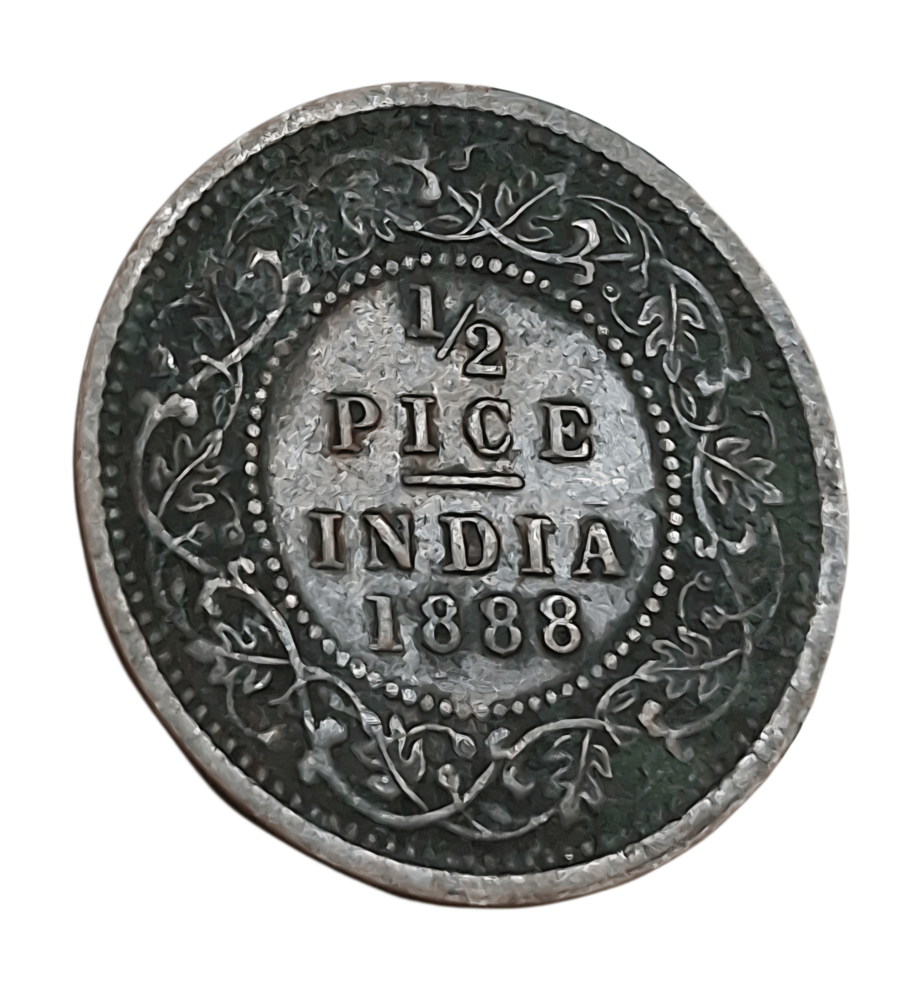 British India Copper 1/2 PICE Year 1888 VICTORIA EMPRESS **RARE** High Collectable Grade.