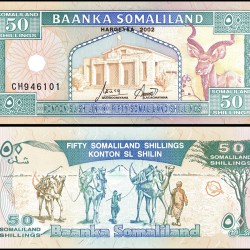 Somaliland 50 Shillings World Banknote 2002 P7d UNC Unique and Rare