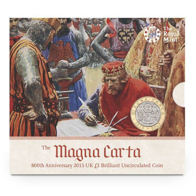 2015 The Magna Carta 2 Pound Brilliant Unc Unique and Rare