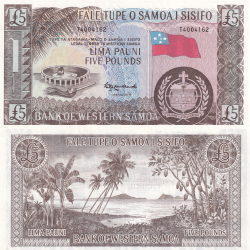Samoa 5 Pounds Unc Rare Note