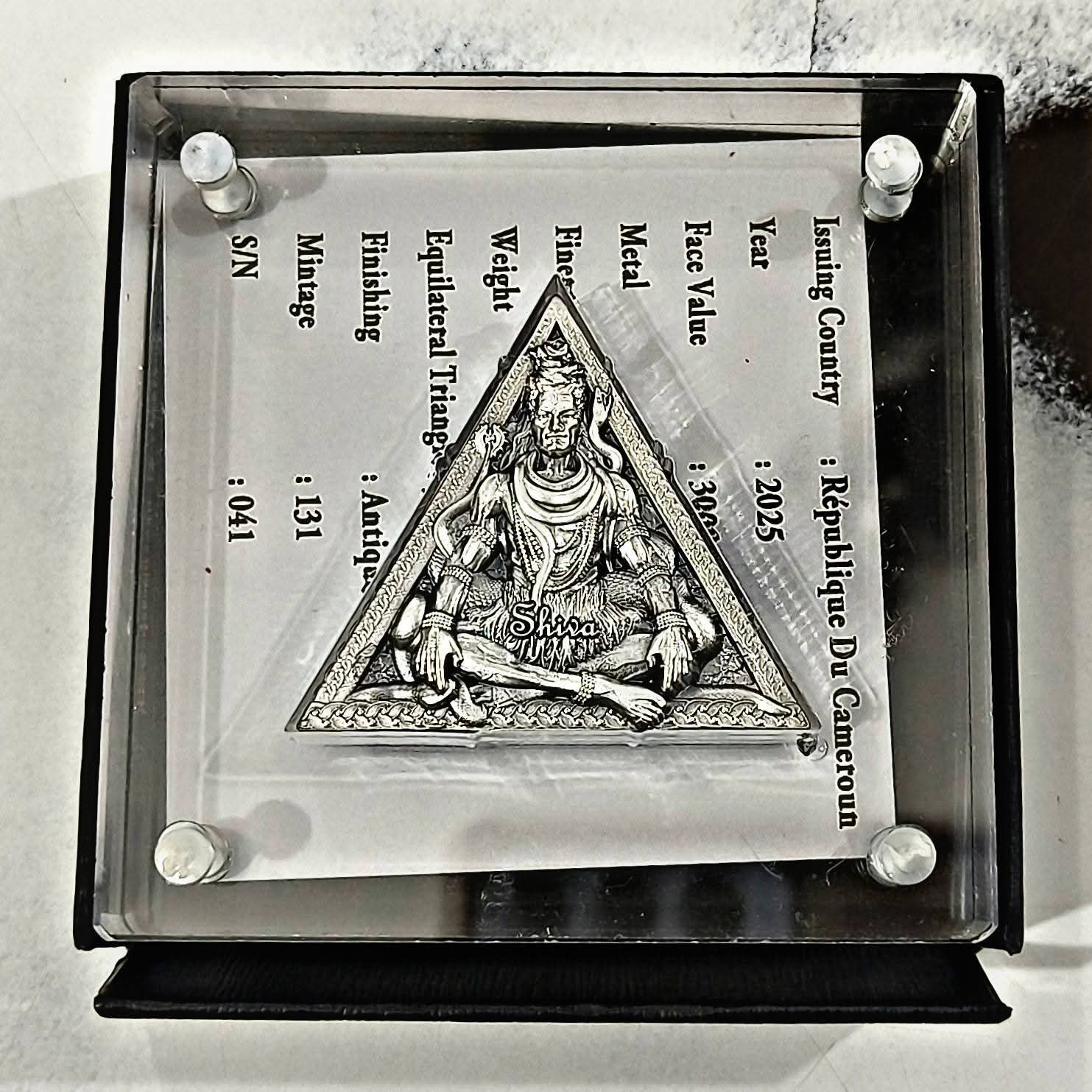 CAMEROON 3000 Francs CFA-- SHIVA, Year 2025 SILVER .999, WEIGHT 93.3