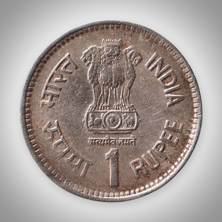 Rare 1 Rupee 1989 Jawaharlal Nehru Birth Centenary Mumbai Mint Republic of India Commemorative Coin # A015