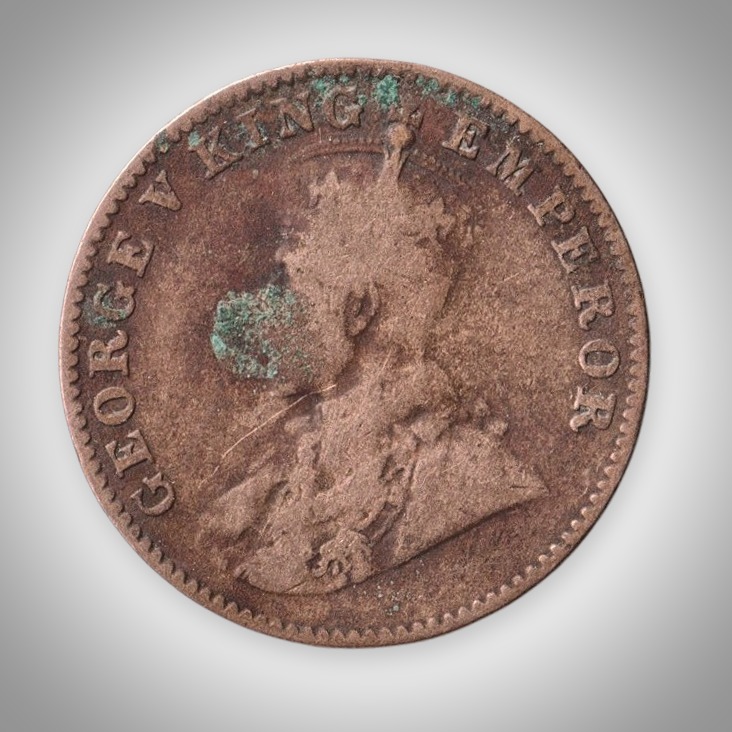 Rare 1 Quarter Anna 1930 King George V Calcutta Mint British India Coin # A635