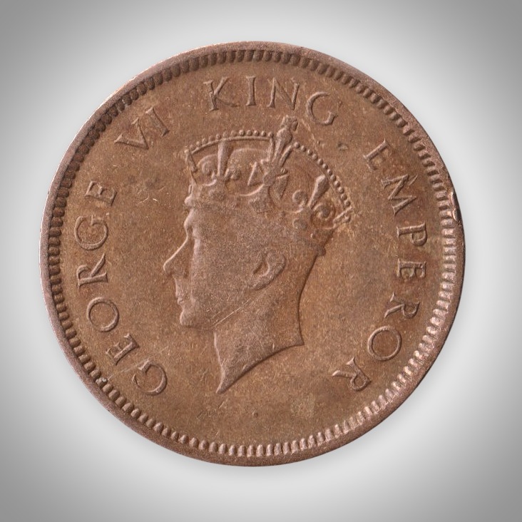 Rare 1/4 Anna 1939 King George VI Calcutta Mint British India Coin # A640