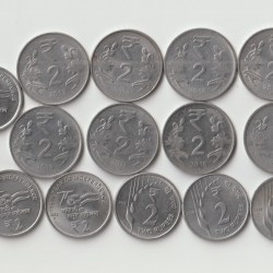 14 Coins Set of Two Rupees 2011-2024 Republic India Coinage Noida Mint