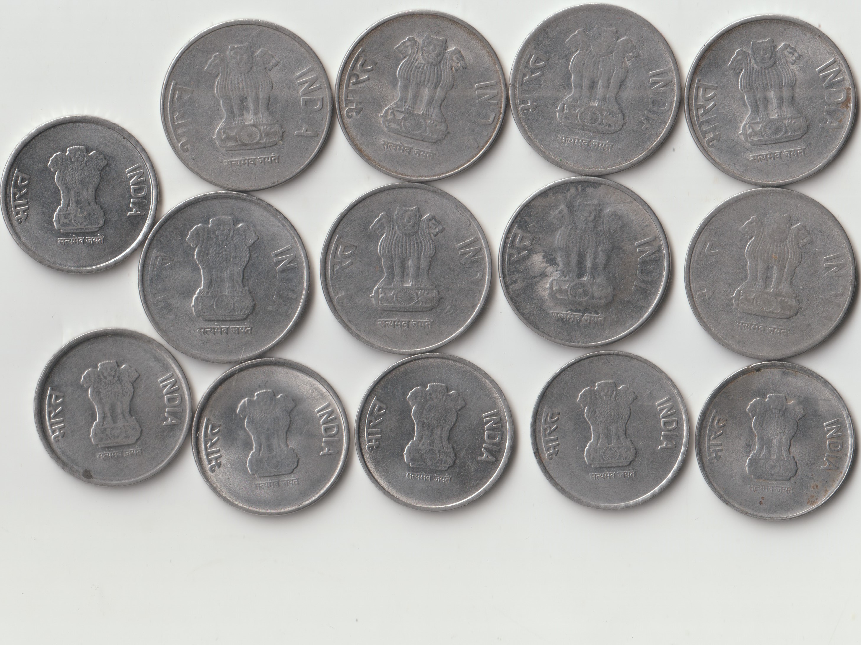 14 Coins Set of Two Rupees 2011-2024 Republic India Coinage Noida Mint