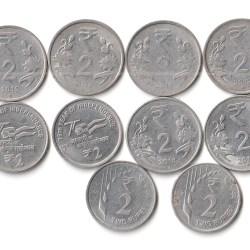 10 Coins Set of Two Rupees 2011-2024 Republic India Coinage Hyderabad Mint