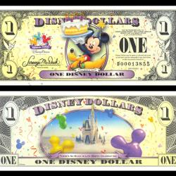 Disney One Dollar UNC Mickey Mouse and Pluto Ultra Unique and Rare Series 2009