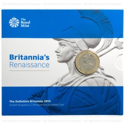 2015 Definitive Britannia Two Pound Brilliant Uncirculated Coin In Folder Unique and Rare